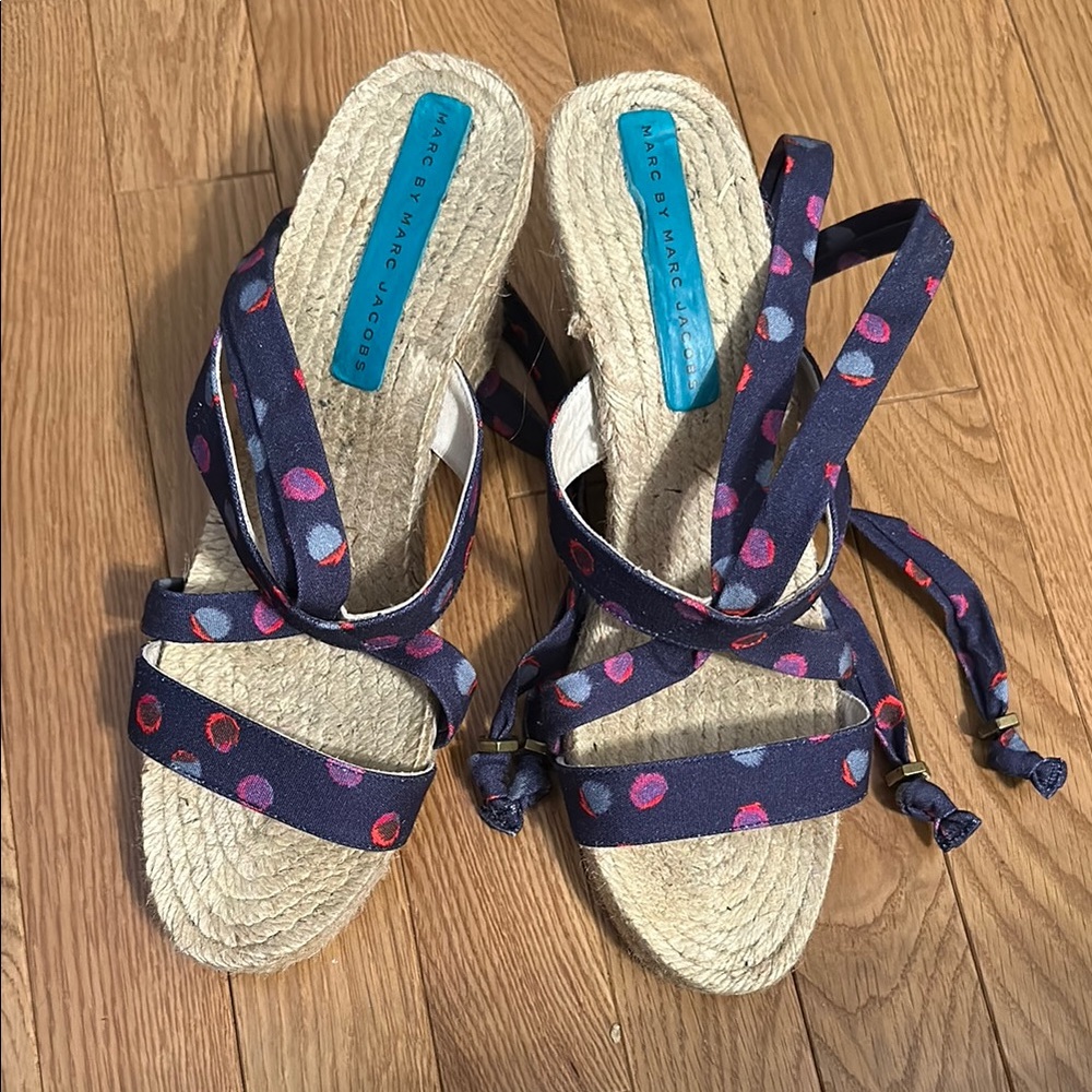 Marc by Marc Jacobs Women's Navy Polka Dot Sandals